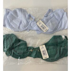 2 NWT Aerie BRA SMOOTHEZ‎ Mesh BALCONETTE  34D BUNDLE OF 2